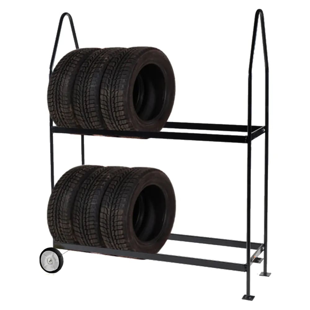 Support De Présentation Pour Pneus Et Jantes – Plateau Réglable 15-30 Cm, En Polypropylène Robuste, Noir